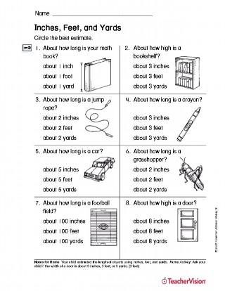 Inches, Feet and Yards (Gr. 2) - TeacherVision